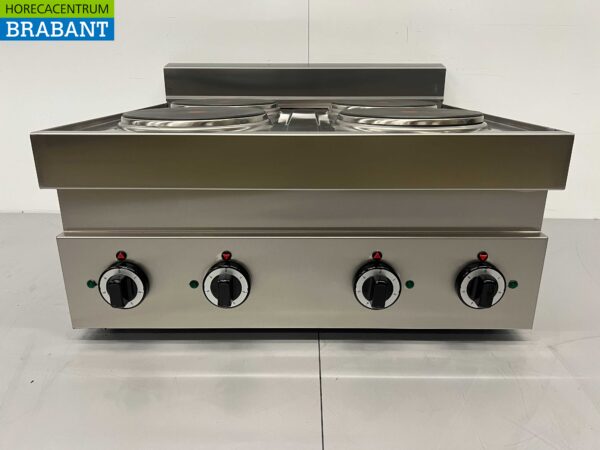 Cuisinière électrique 4 feux en acier inoxydable Série 650 70 cm 400V Horeca – Image 5