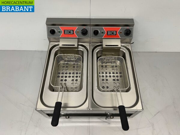 HCB Friteuse double en acier inoxydable 2 x 12 litres Premium-line 400V Catering – Image 4