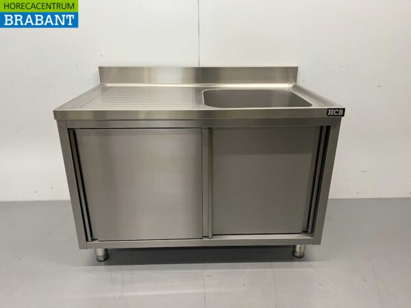 Evier en inox à portes coulissantes Premium-line 120 cm Horeca