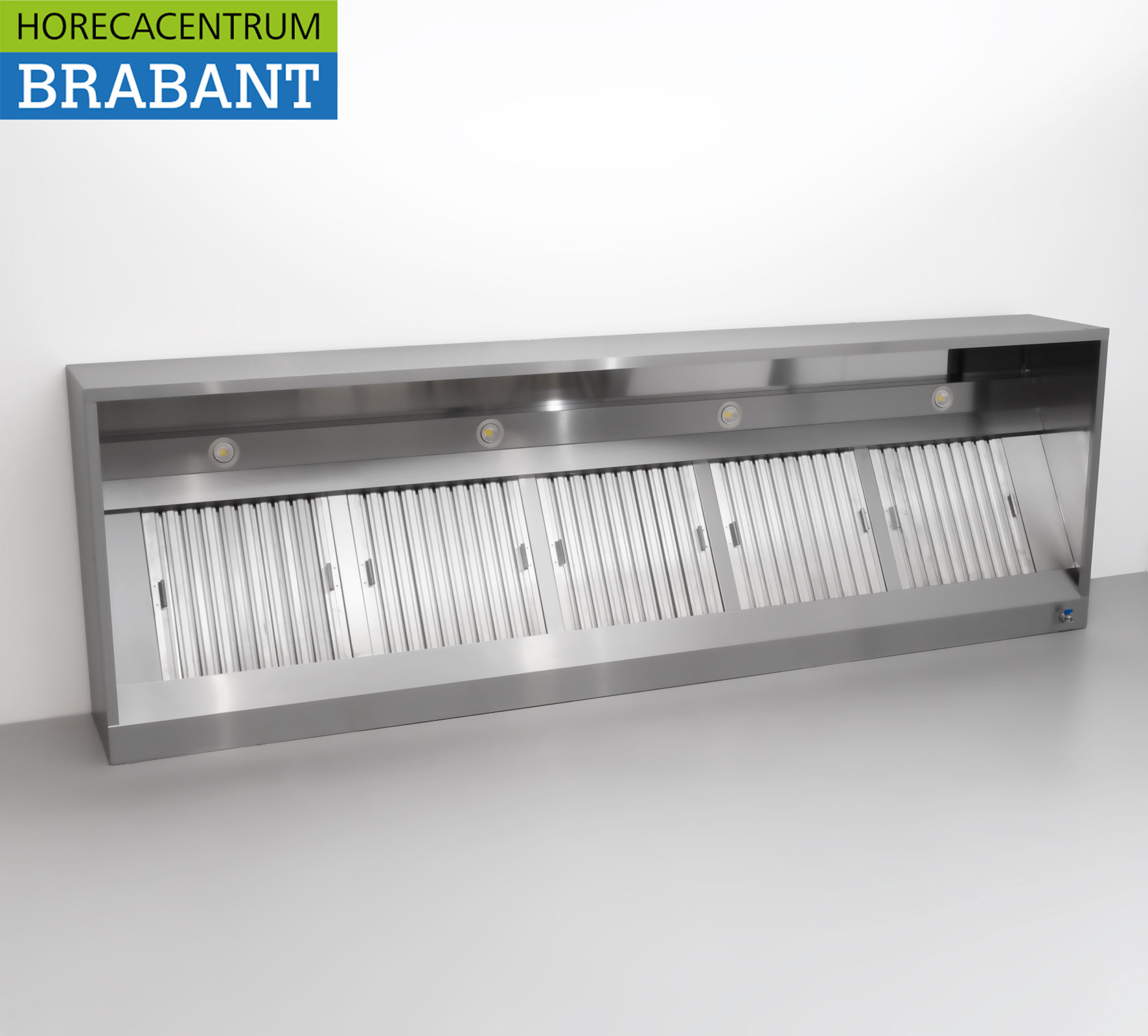 HCB hotte aspirante en acier inoxydable Hotte aspirante avec filtres à lamelles Premium-line 300 cm Box Box model Horeca – Image 3