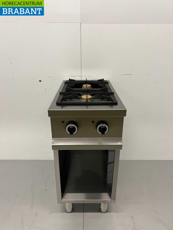 Plaque de cuisson à gaz 2 feux en acier inoxydable Série 700 40 cm 12 kW Horeca