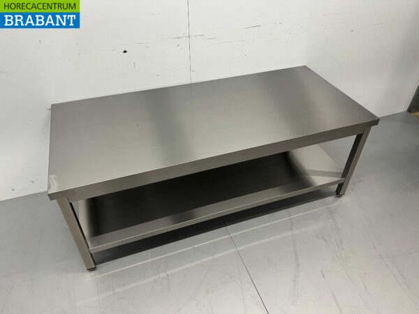 Table de travail en acier inoxydable Premium-line 160 x 70 x 60 cm Restauration – Image 2