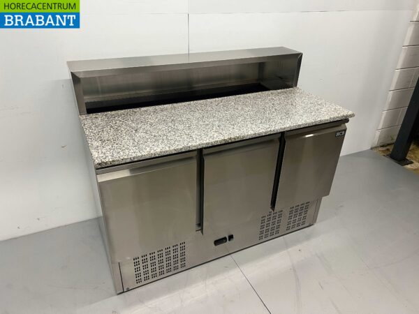 Acier inoxydable HCB Table à pizza Table à pizza 3 portes 136,5 cm 230V Horeca – Image 2