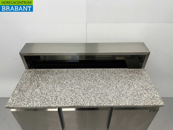 Acier inoxydable HCB Table à pizza Table à pizza 3 portes 136,5 cm 230V Horeca – Image 5