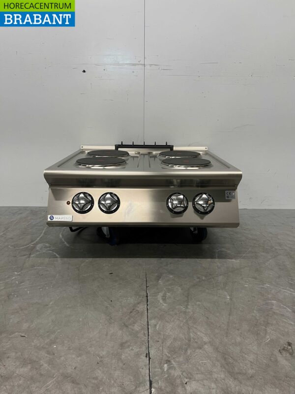 Plaque de cuisson électrique Mareno 4 feux en acier inoxydable 80 cm 400V Horeca