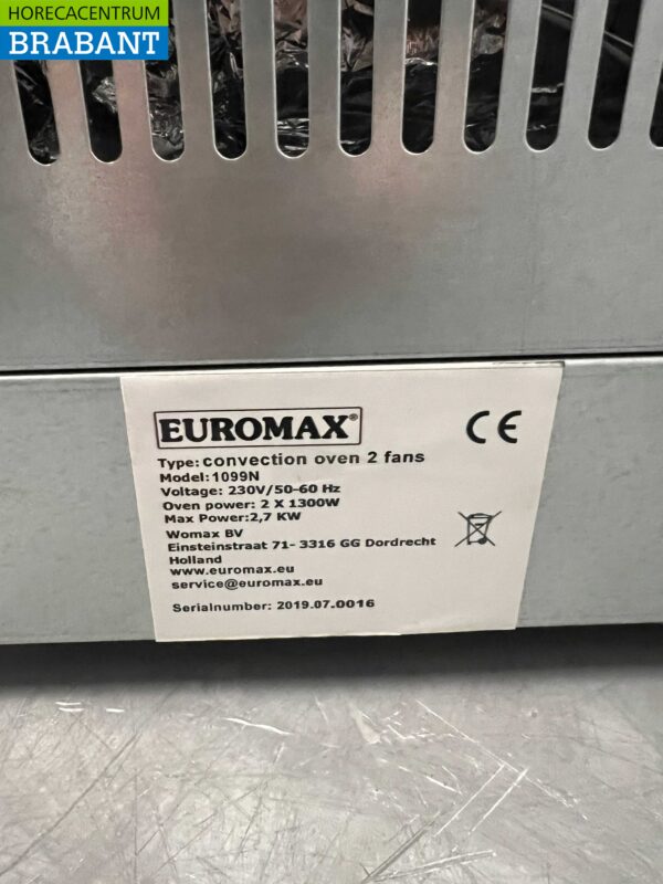 Acier inoxydable Euromax Linea Nero 1099N Four à air chaud Ecobucket 4 étages 2/3 GN 230V Horeca – Image 6
