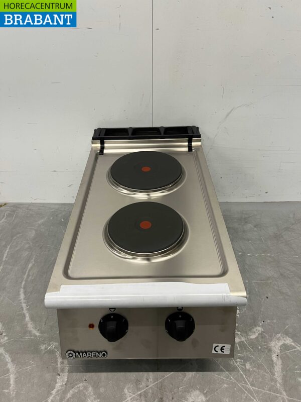 Plaque de cuisson électrique Mareno 2 feux en acier inoxydable 40 cm 400V Horeca