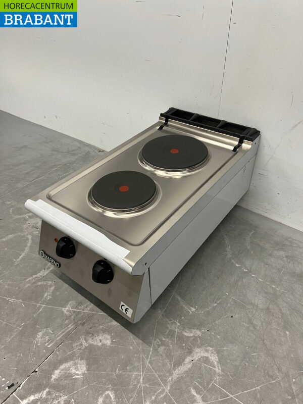 Plaque de cuisson électrique Mareno 2 feux en acier inoxydable 40 cm 400V Horeca – Image 3