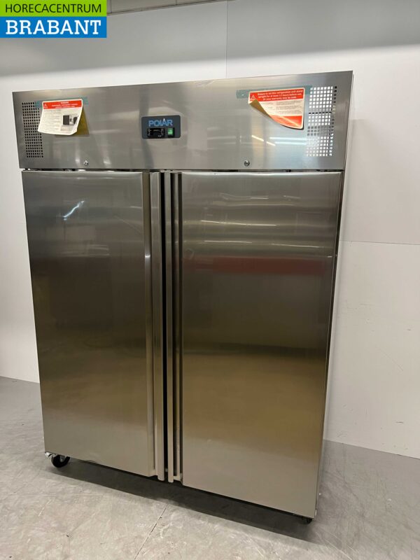 Acier inoxydable Polar U635 Double porte 2 portes Congélateur Congélateur 1400 litres 230V Horeca – Image 2
