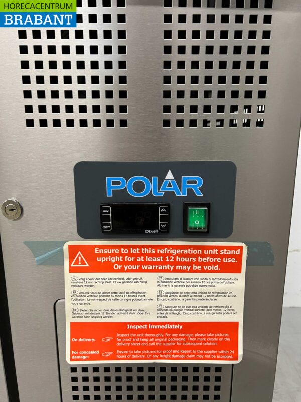 Établi réfrigéré Polar en acier inoxydable 6 tiroirs 179,5 cm 230V Horeca – Image 5