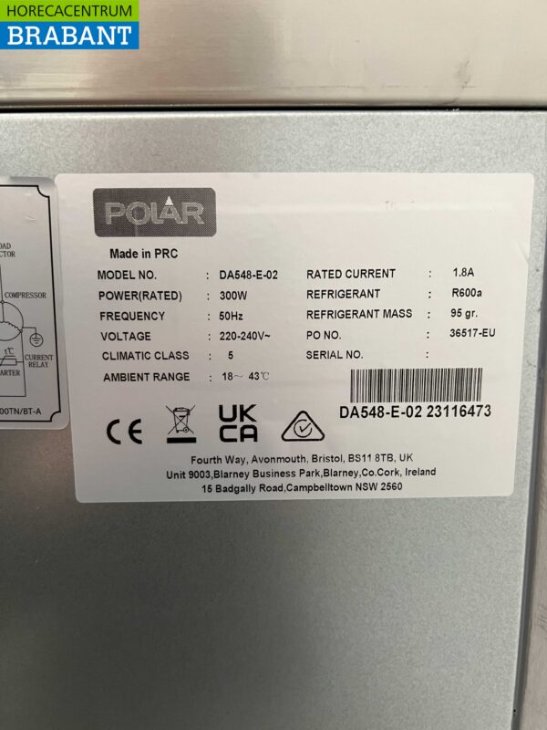 Établi réfrigéré Polar en acier inoxydable 6 tiroirs 179,5 cm 230V Horeca – Image 6