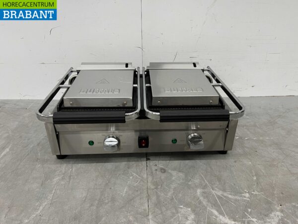 Gril à double contact Buffalo en acier inoxydable Gril à panini lisse 230V Restauration
