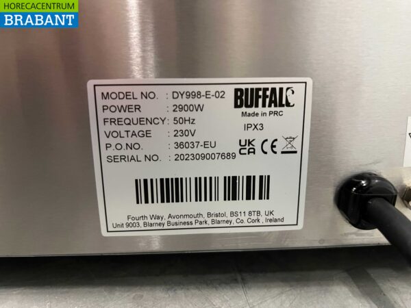 Gril à double contact Buffalo en acier inoxydable Gril à panini lisse 230V Restauration – Image 6
