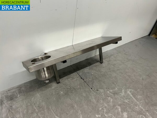 Etagère murale en acier inoxydable 98 x 31,5 cm avec petit évier Horeca – Image 2