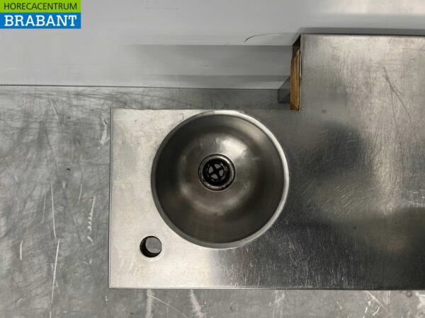 Etagère murale en acier inoxydable 98 x 31,5 cm avec petit évier Horeca – Image 4