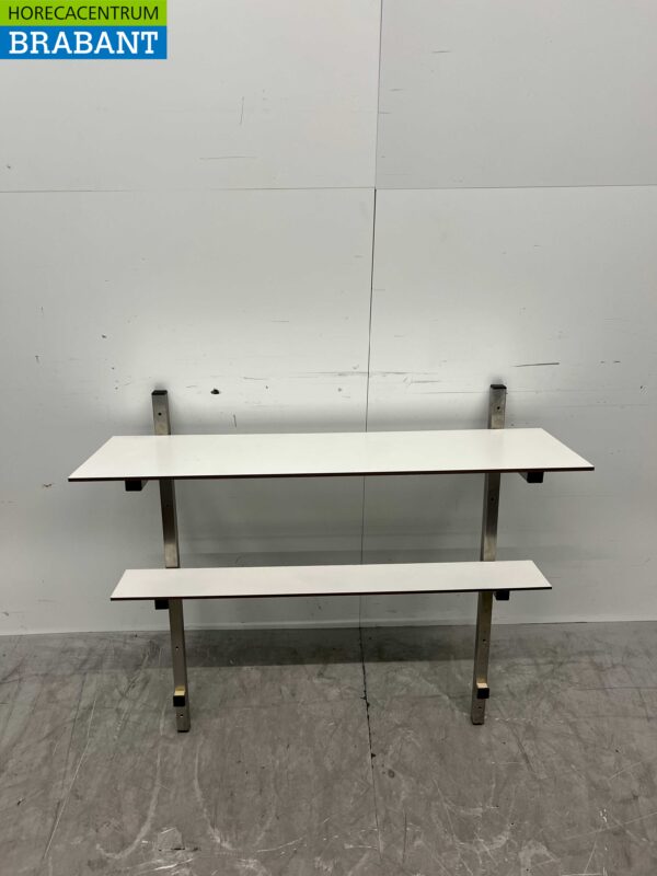 Acier inoxydable Etagère murale 2 étagères 100 x 30 cm Horeca