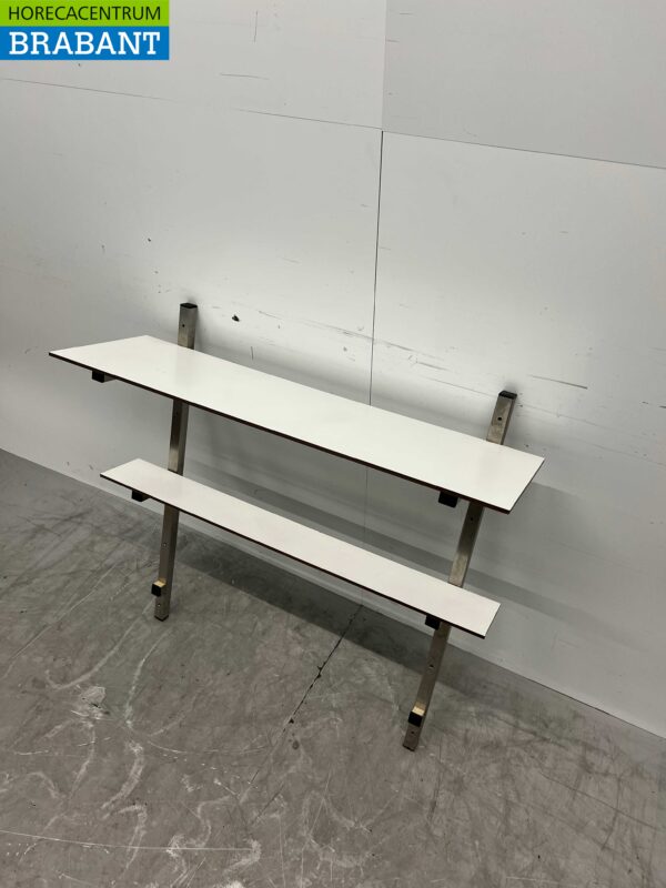 Acier inoxydable Etagère murale 2 étagères 100 x 30 cm Horeca – Image 3