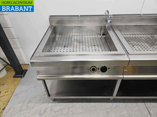 Gico Baking line en acier inoxydable Cuisinière 4 feux avec 2 x double bain marie GAS/400V Horeca – Image 6