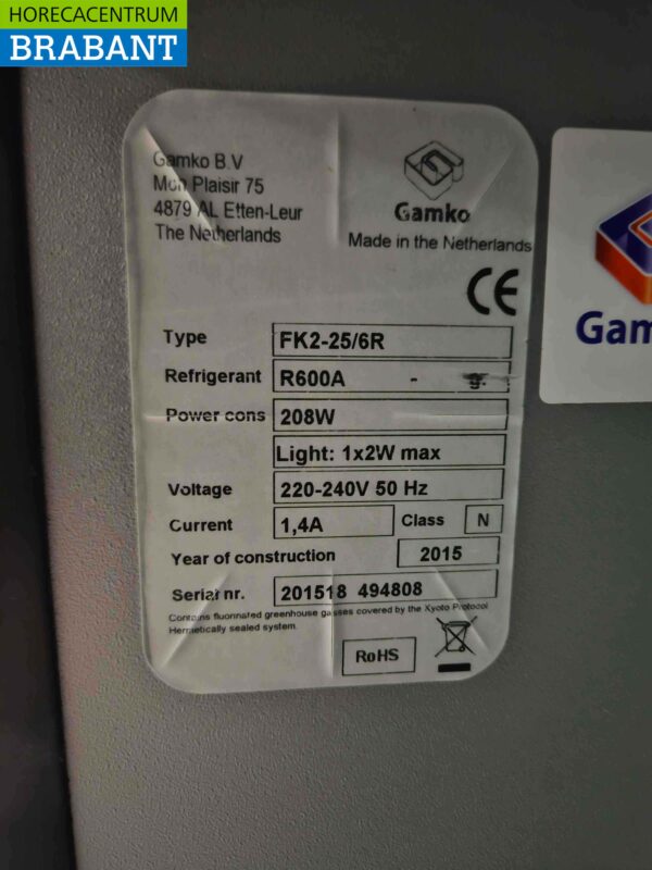Gamko FK25/6E refroidisseur de kegs refroidisseur de kegs 111 cm 230V Horeca (kopie) – Image 5