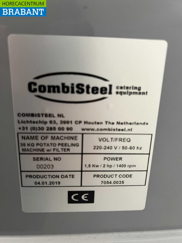 Epluche-patates Combisteel en acier inoxydable Machine à éplucher 35 kg 230V Horeca – Image 8