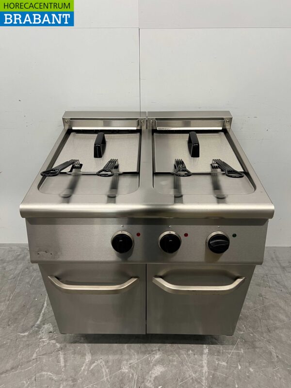 Friteuse double Combisteel en acier inoxydable 2 x 18 litres 400V Horeca