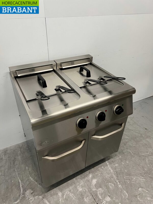 Friteuse double Combisteel en acier inoxydable 2 x 18 litres 400V Horeca – Image 3