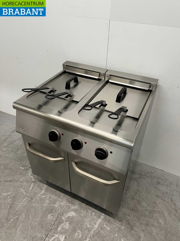 Friteuse double Combisteel en acier inoxydable 2 x 18 litres 400V Horeca – Image 2