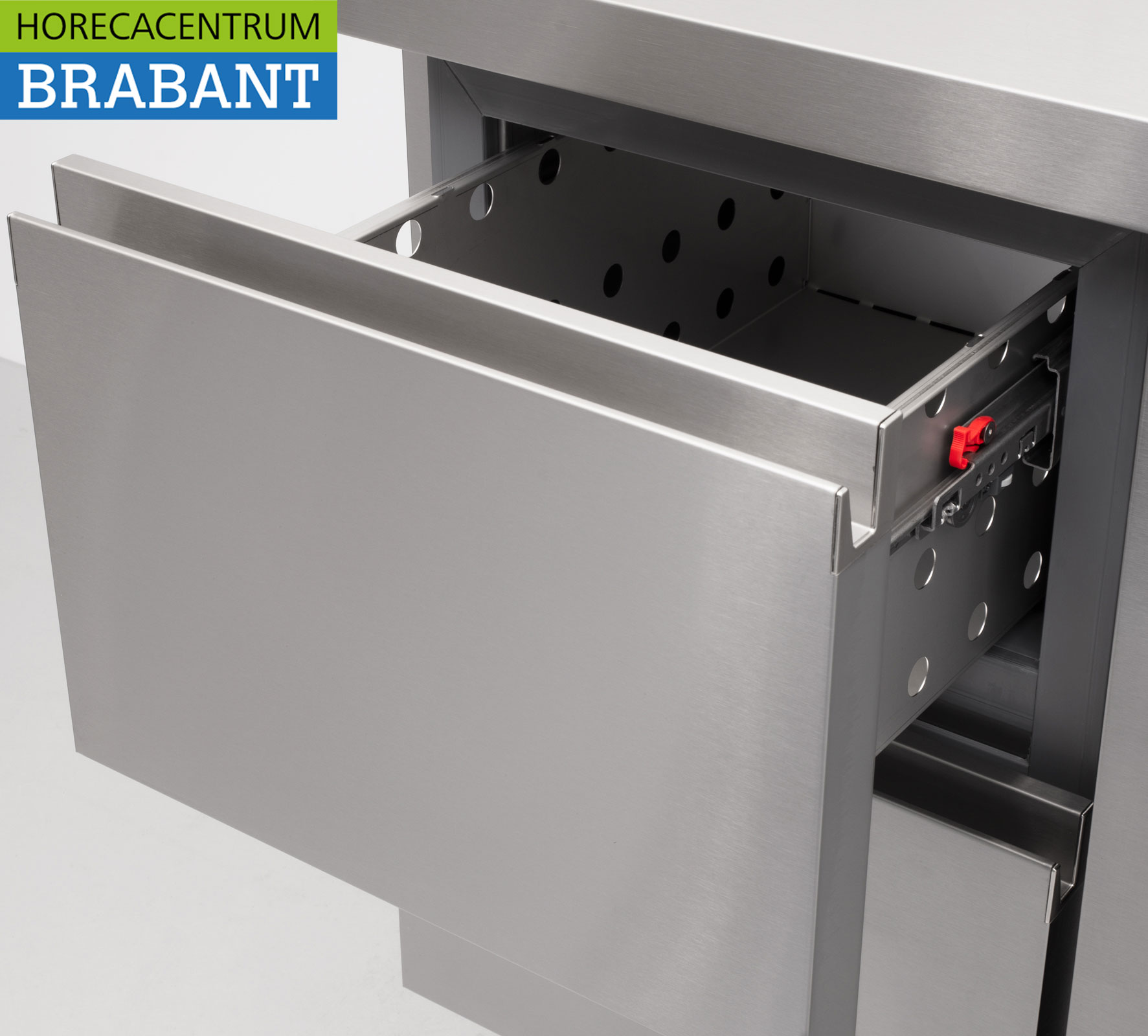 Établi réfrigéré Coreco Premium en acier inoxydable 2 tiroirs et 2 portes 1/1 gastronorm 179,5 cm Horeca – Image 5