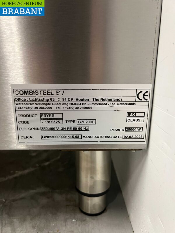 Friteuse double Combisteel en acier inoxydable 2 x 18 litres 400V Horeca – Image 6