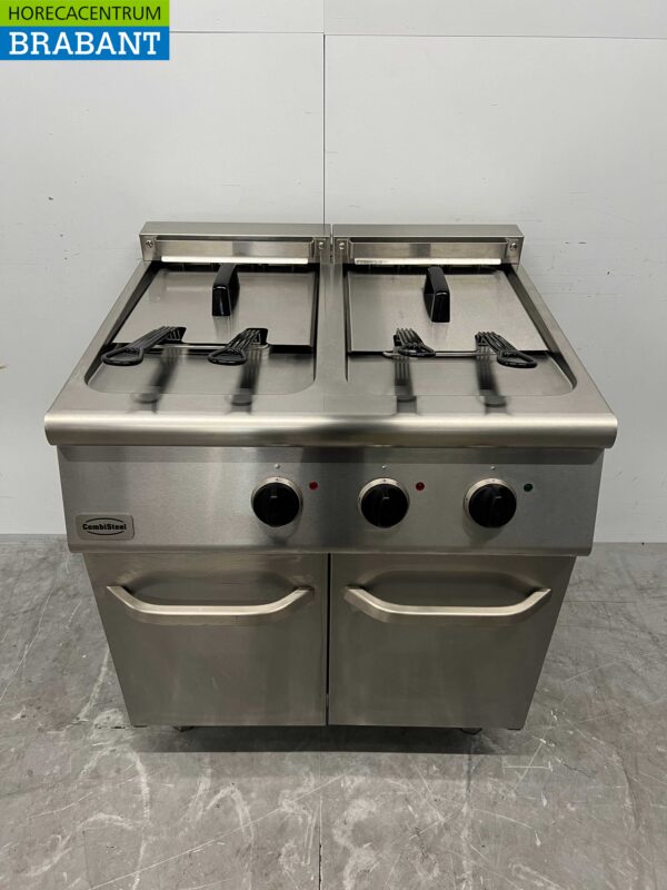 Friteuse double Combisteel en acier inoxydable 2 x 18 litres 400V Horeca