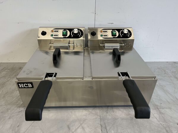 Friteuse double en acier inoxydable Friteuse 2 x 10 litres 2 x 230V Horeca