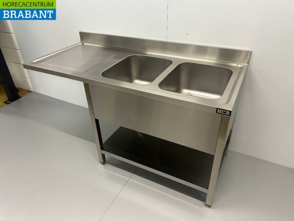 Évier en acier inoxydable double évier Premium-line 160 cm Horeca – Image 2