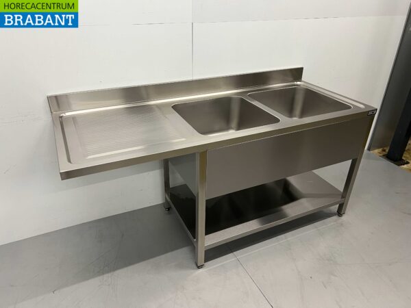Evier en acier inoxydable double évier Premium-line 180 cm Horeca – Image 3