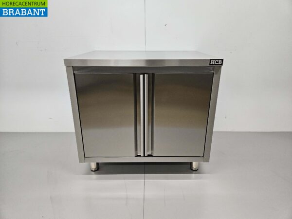 Armoire de travail en acier inoxydable 2 portes Premium-line 90 cm Catering
