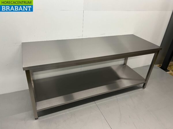 Table de travail en acier inoxydable Premium-line 200 x 70 x 85 cm Restauration – Image 2