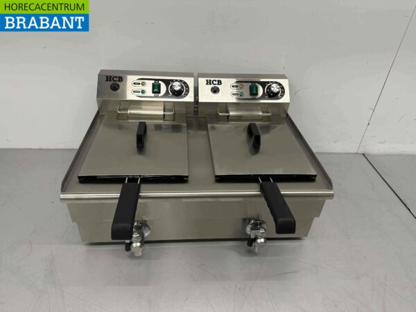 Friteuse double en acier inoxydable Friteuse 2 x 16 litres 2 x 230V Horeca