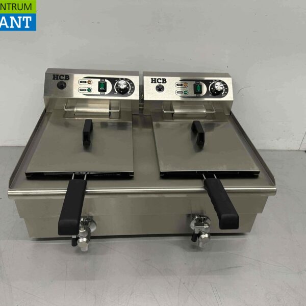 Friteuse double en acier inoxydable Friteuse 2 x 14 litres 2 x 230V Horeca