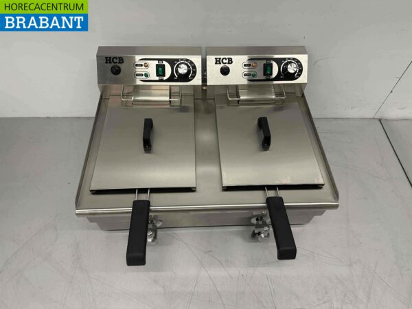 Friteuse double en acier inoxydable Friteuse 2 x 16 litres 2 x 230V Horeca – Image 2
