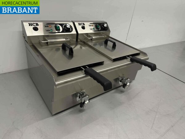 Friteuse double en acier inoxydable Friteuse 2 x 16 litres 2 x 230V Horeca – Image 3