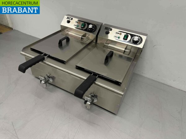 Friteuse double en acier inoxydable Friteuse 2 x 16 litres 2 x 230V Horeca – Image 4
