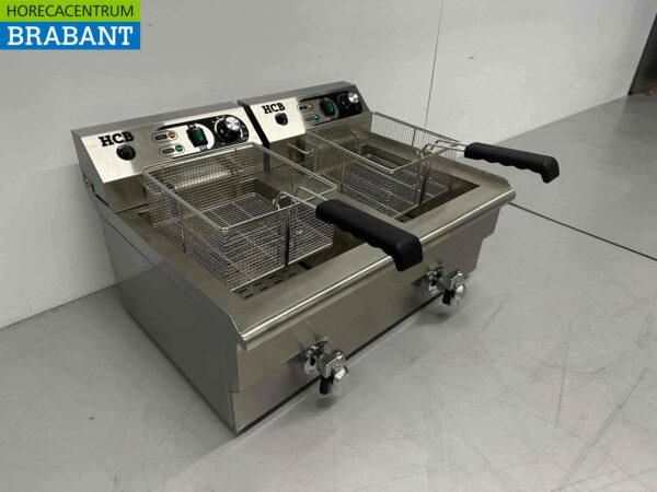 Friteuse double en acier inoxydable Friteuse 2 x 16 litres 2 x 230V Horeca – Image 5