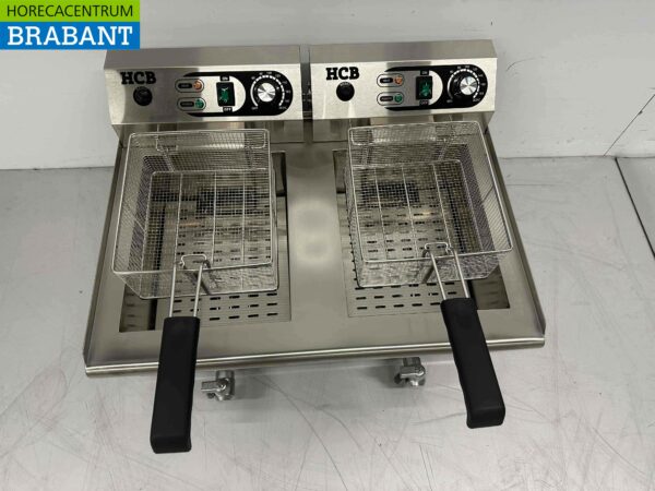 Friteuse double en acier inoxydable Friteuse 2 x 16 litres 2 x 230V Horeca – Image 6