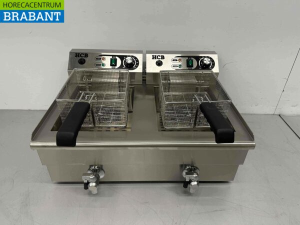 Friteuse double en acier inoxydable Friteuse 2 x 16 litres 2 x 230V Horeca – Image 7