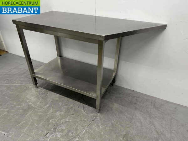 Table de travail en acier inoxydable 140/100 x 60 x 90 cm Horeca – Image 2