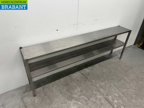 Pont d'étagère double en acier inoxydable 200 x 30 x 70 cm Restauration – Image 2