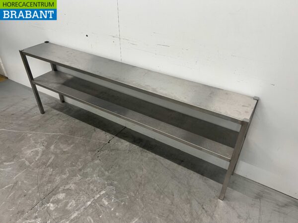 Pont d'étagère double en acier inoxydable 200 x 30 x 70 cm Restauration – Image 3