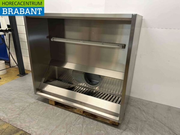 Hotte aspirante en acier inoxydable avec filtres à lamelles 155 x 135 cm Modèle de boîte Horeca – Image 2