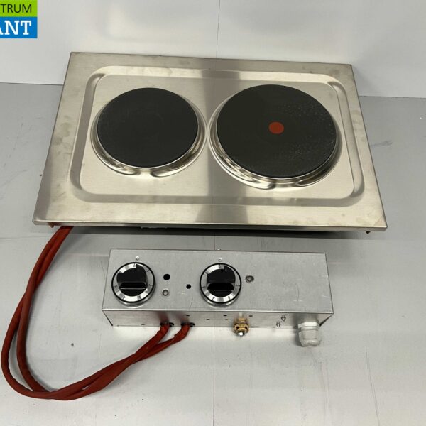 Plaque de cuisson électrique à encastrer Mareno 2 feux en acier inoxydable 40 cm 400V Horeca