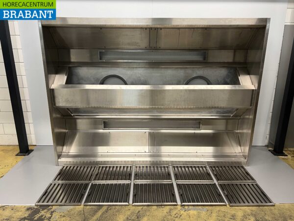 Hotte aspirante à induction Nu-air en acier inoxydable avec filtres à lamelles 280 x 200 cm Modèle de boîte Horeca