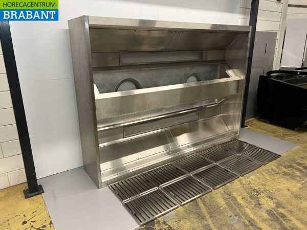 Hotte aspirante à induction Nu-air en acier inoxydable avec filtres à lamelles 280 x 200 cm Modèle de boîte Horeca – Image 2